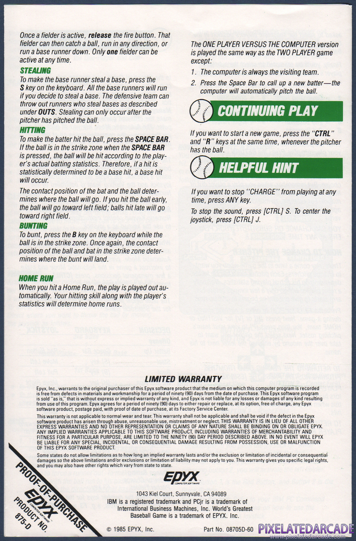 The World's Greatest Baseball Game: Instruction Manual - Page 6