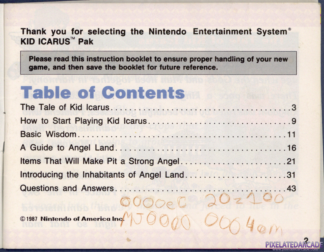 Kid Icarus: Instruction Manual - Page 2