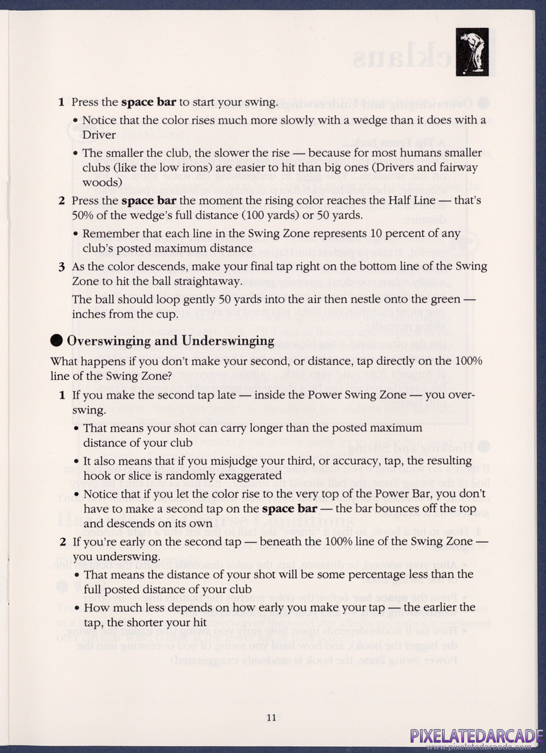 Jack Nicklaus' Greatest 18 Holes of Major Championship Golf: Instruction Manual - Page 11
