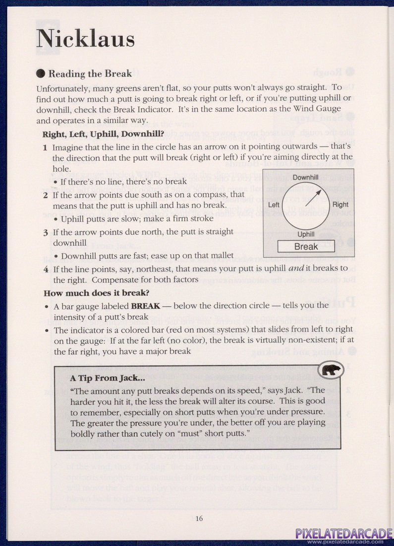 Jack Nicklaus' Greatest 18 Holes of Major Championship Golf: Instruction Manual - Page 16