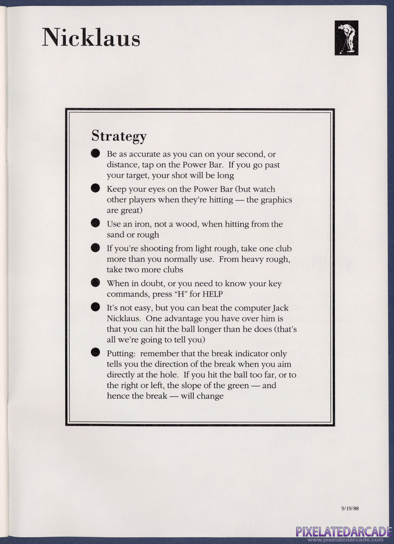 Jack Nicklaus' Greatest 18 Holes of Major Championship Golf: Instruction Manual - Page 19