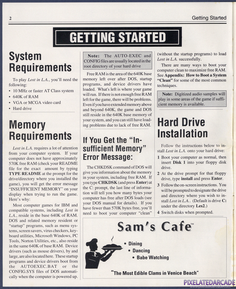 Les Manley in: Lost in L.A.: Instruction Manual - Page 2