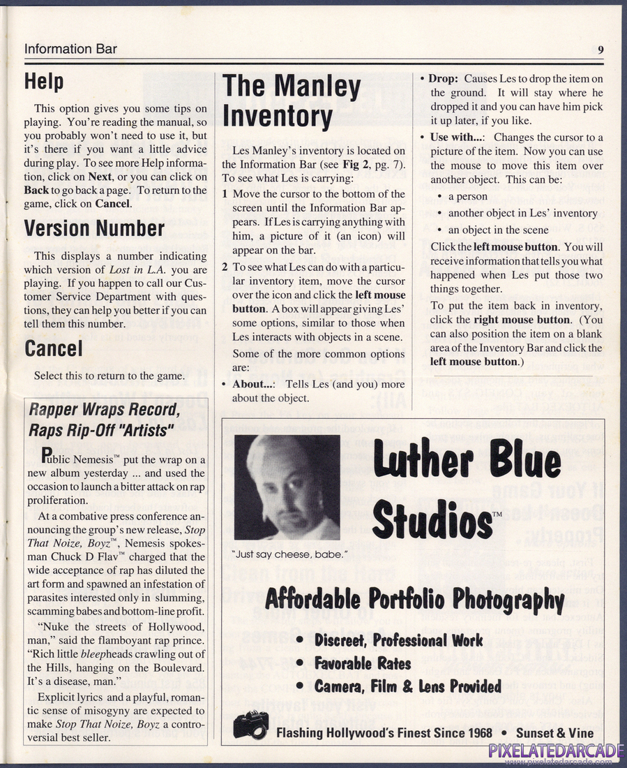 Les Manley in: Lost in L.A.: Instruction Manual - Page 9