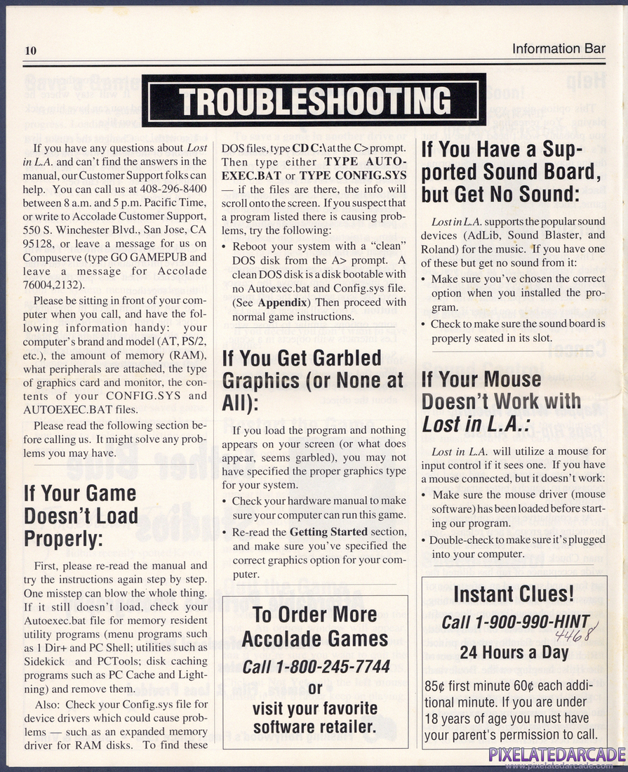 Les Manley in: Lost in L.A.: Instruction Manual - Page 10