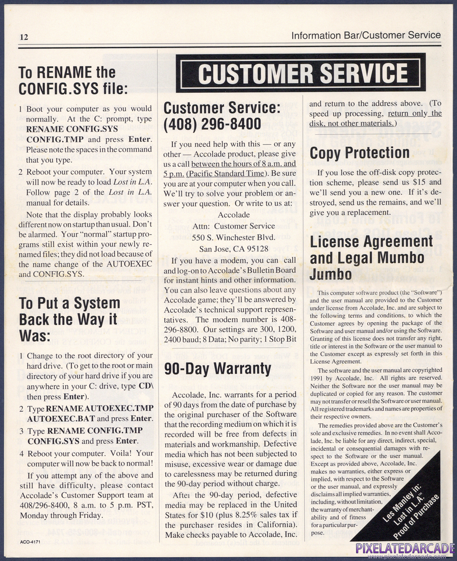 Les Manley in: Lost in L.A.: Instruction Manual - Page 12