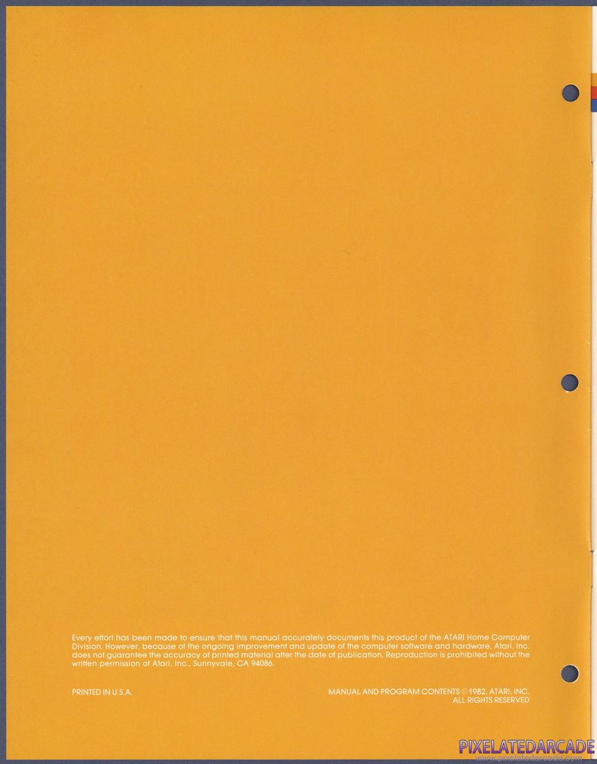 Caverns of Mars: Instruction Manual - Inside Cover