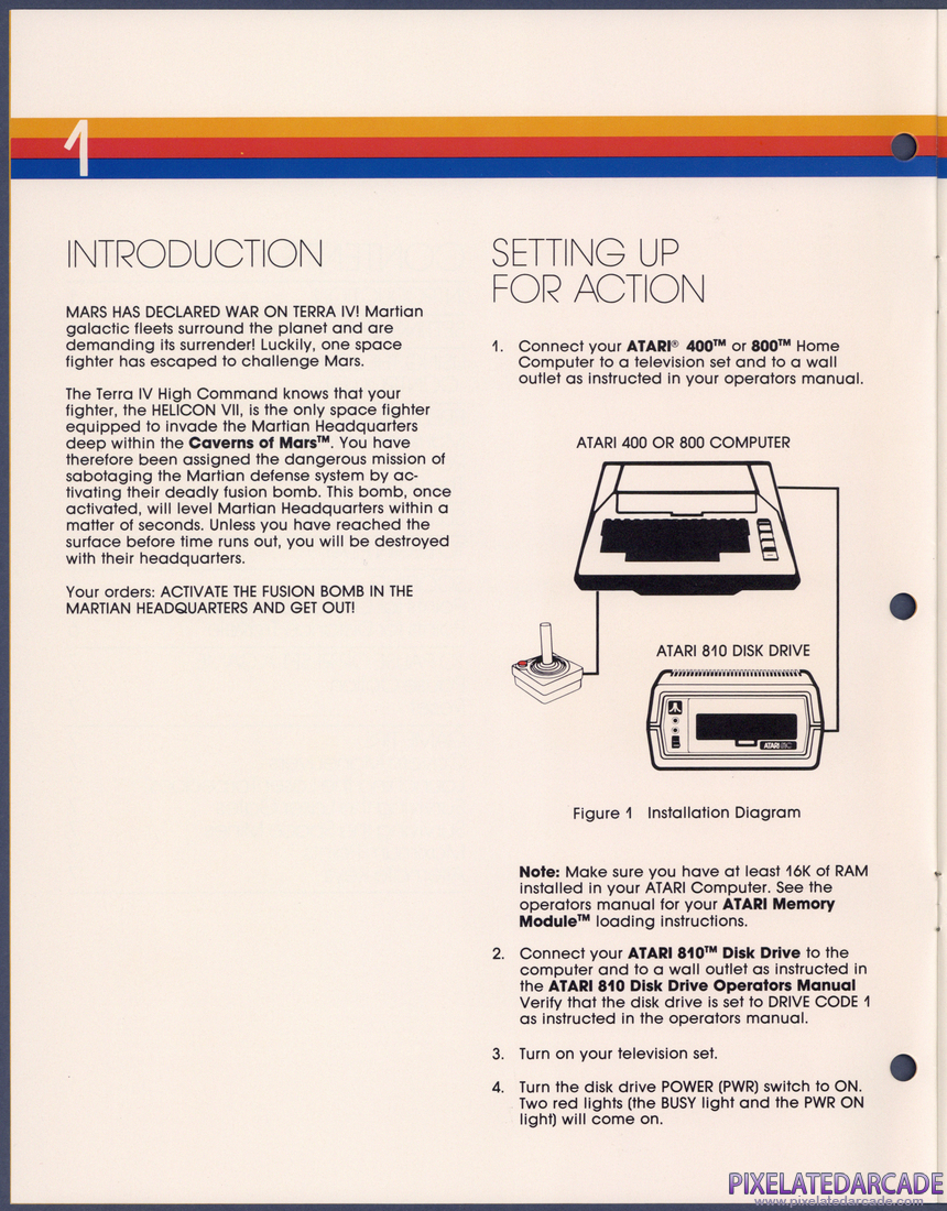 Caverns of Mars: Instruction Manual - Page 1