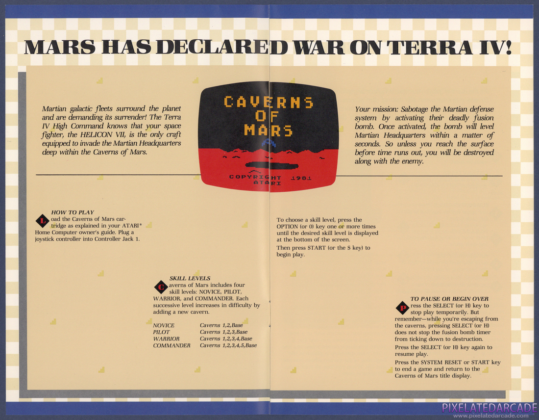 Caverns of Mars: Instruction Manual - Pages 1 - 2