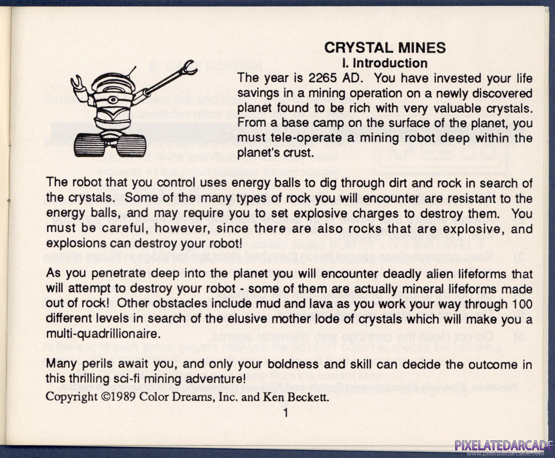 Crystal Mines: Instruction Manual - Page 1