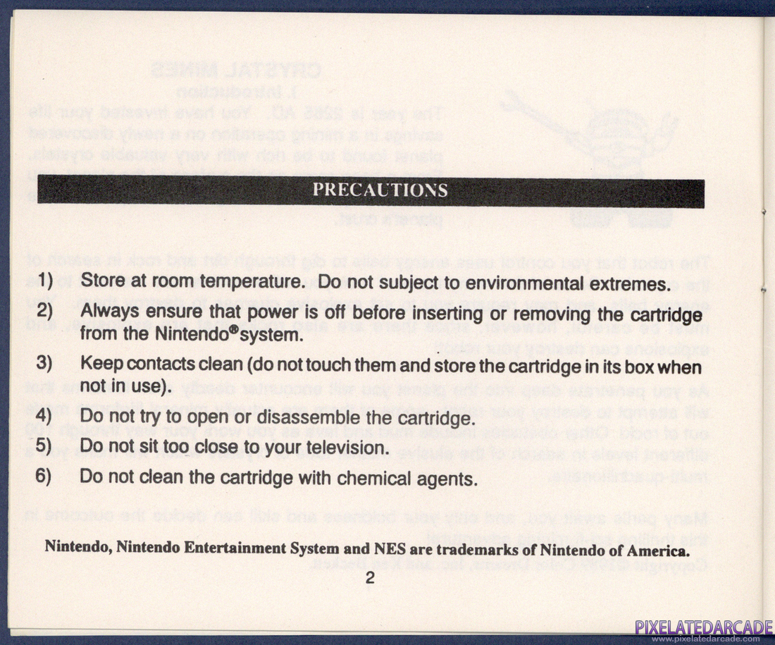 Crystal Mines: Instruction Manual - Page 2