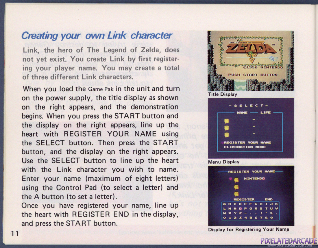 The Legend of Zelda: Instruction Manual - Page 11