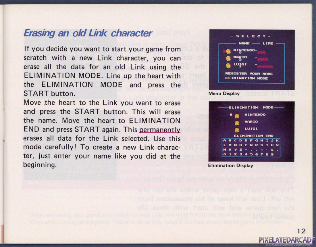 The Legend of Zelda: Instruction Manual - Page 12