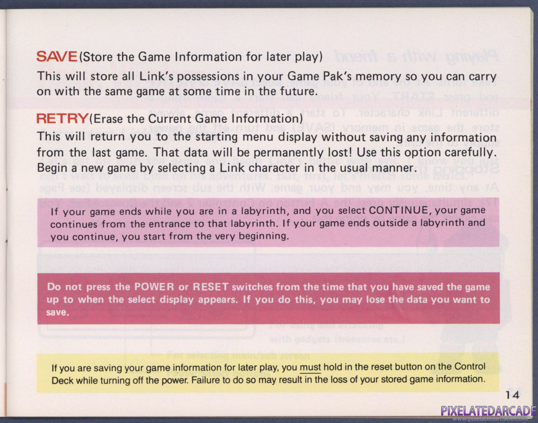 The Legend of Zelda: Instruction Manual - Page 14