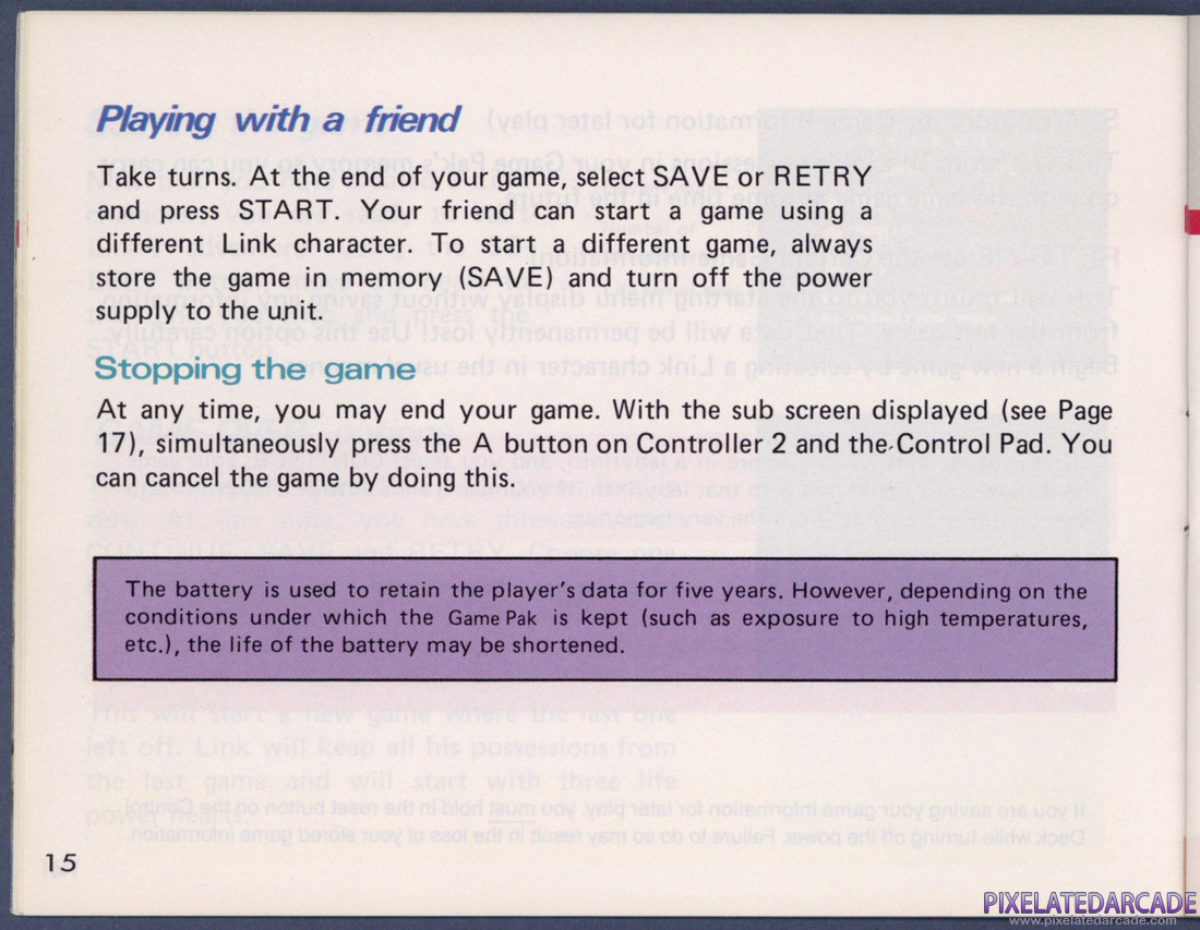 The Legend of Zelda: Instruction Manual - Page 15