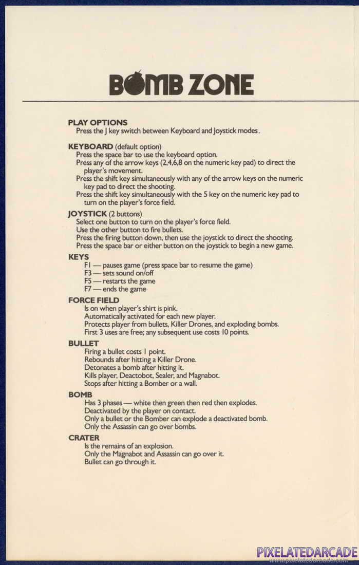 Bomb Zone: Instruction Manual - Page 2
