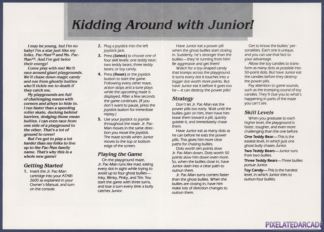 Jr. Pac-Man: Instruction Manual - Page 2