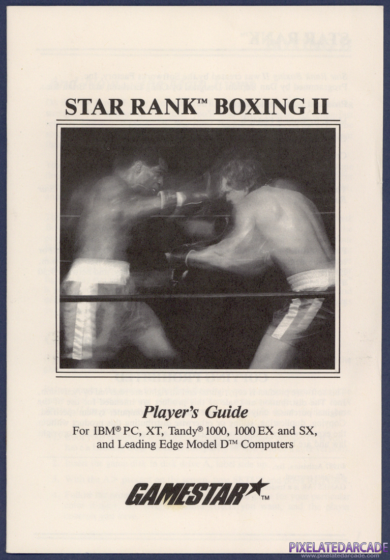 Star Rank Boxing II: Instruction Manual - Front Cover