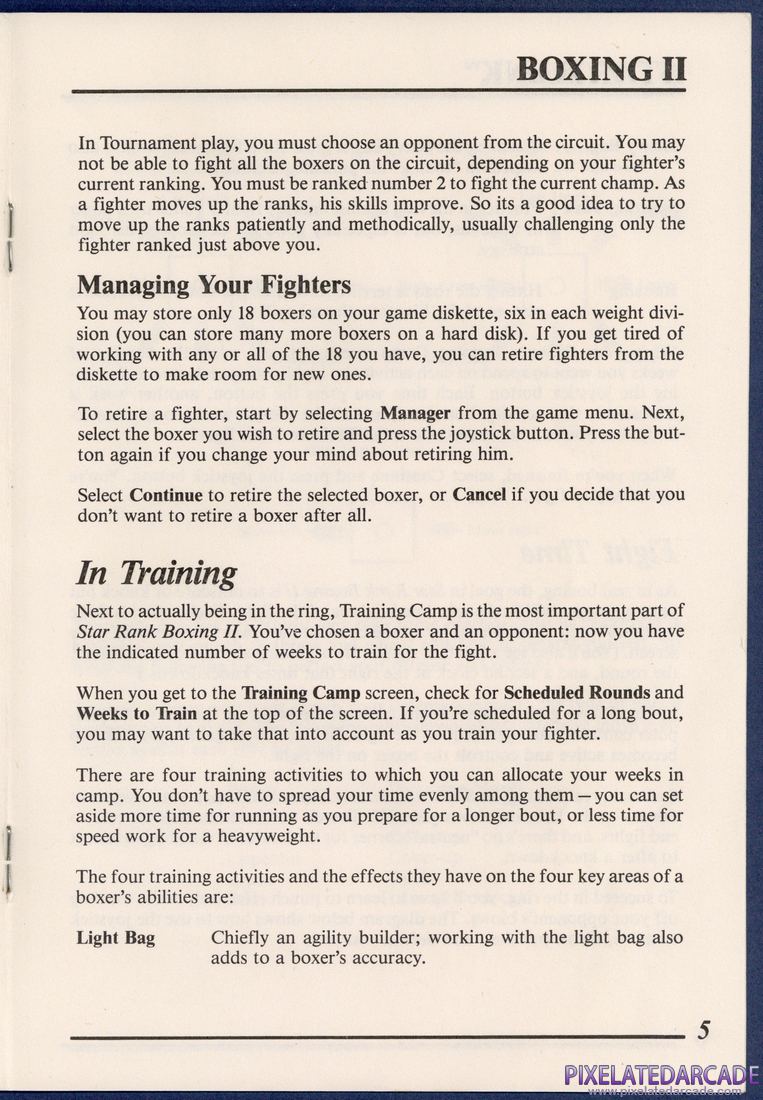 Star Rank Boxing II: Instruction Manual - Page 5