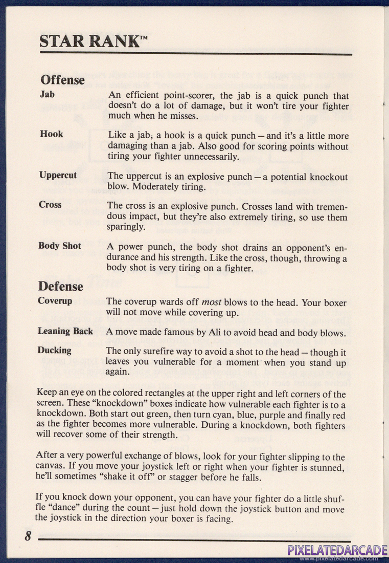 Star Rank Boxing II: Instruction Manual - Page 8