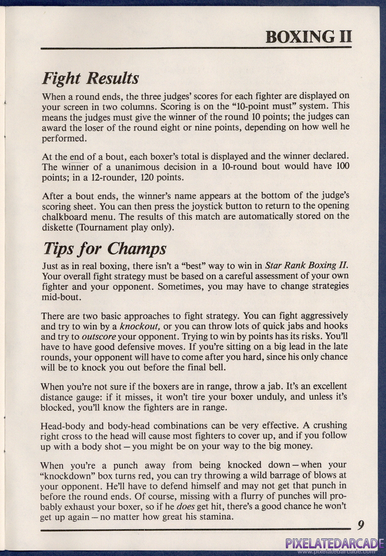 Star Rank Boxing II: Instruction Manual - Page 9