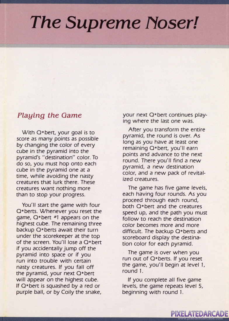 Q*bert: Instruction Manual - Page 3