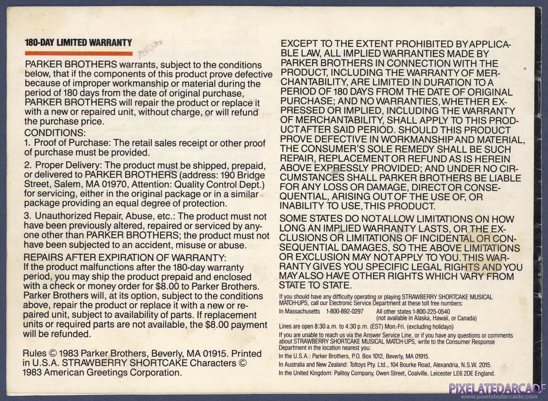 Strawberry Shortcake: Musical Match-Ups: Instruction Manual - Page 8