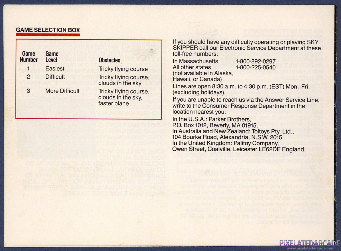 Sky Skipper: Instruction Manual - Page 8