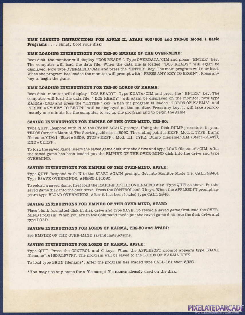 Computer Facts in Five: Instruction Manual - Addendum Back