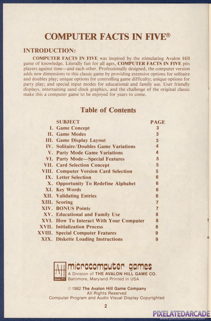 Computer Facts in Five: Instruction Manual - Page 2