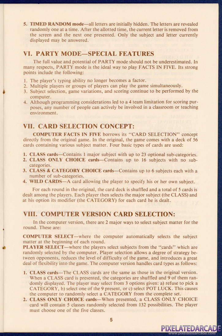 Computer Facts in Five: Instruction Manual - Page 5