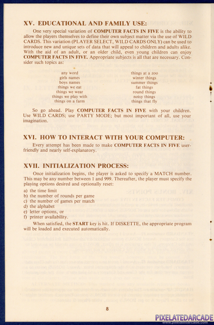 Computer Facts in Five: Instruction Manual - Page 8