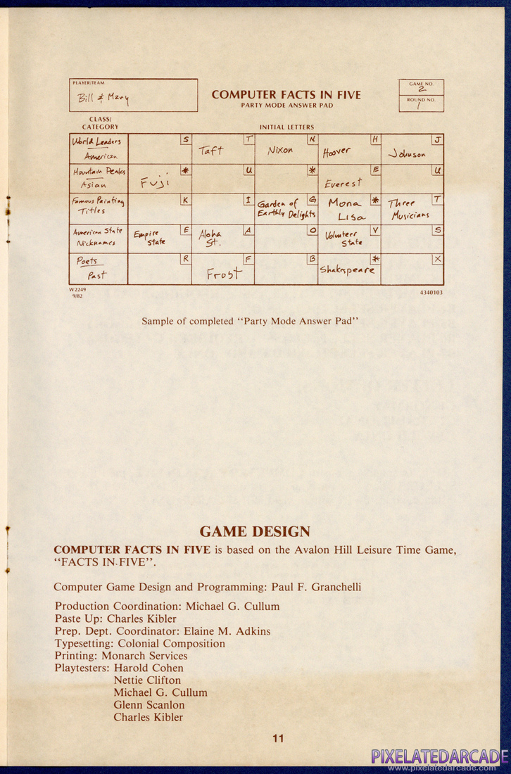 Computer Facts in Five: Instruction Manual - Page 11