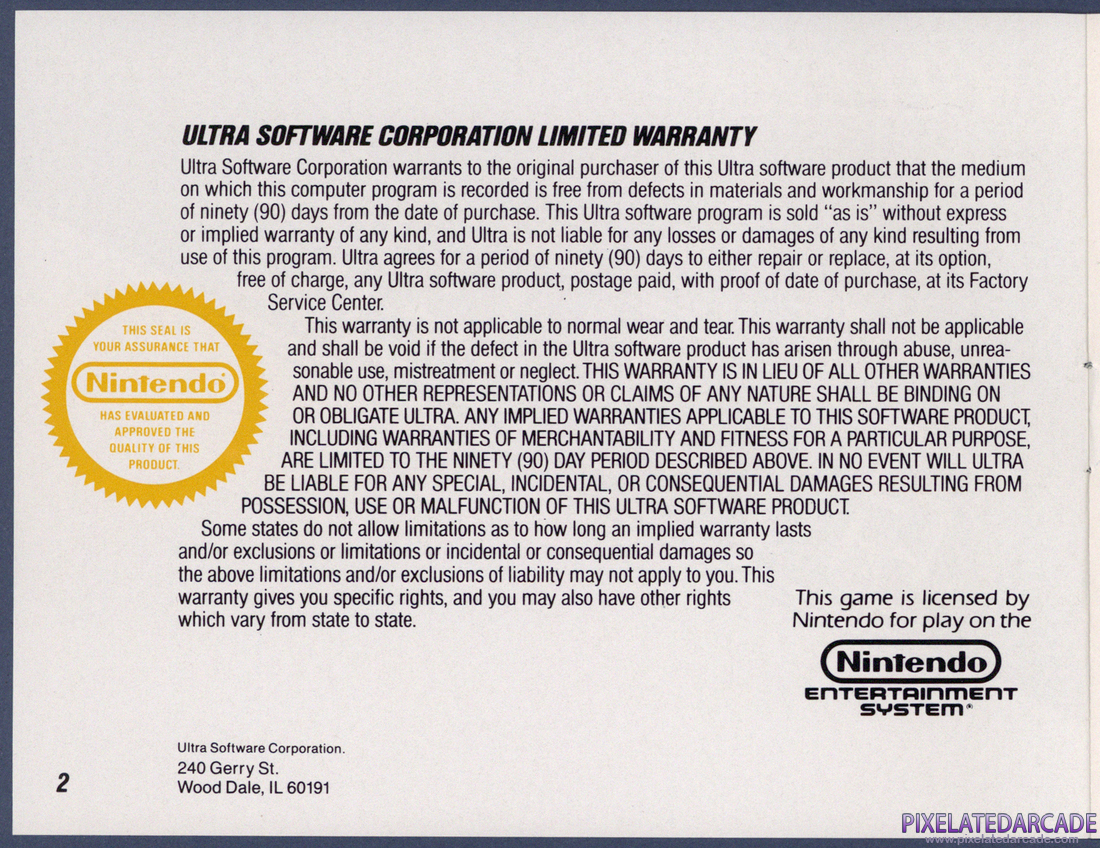 Gyruss: Instruction Manual - Page 2