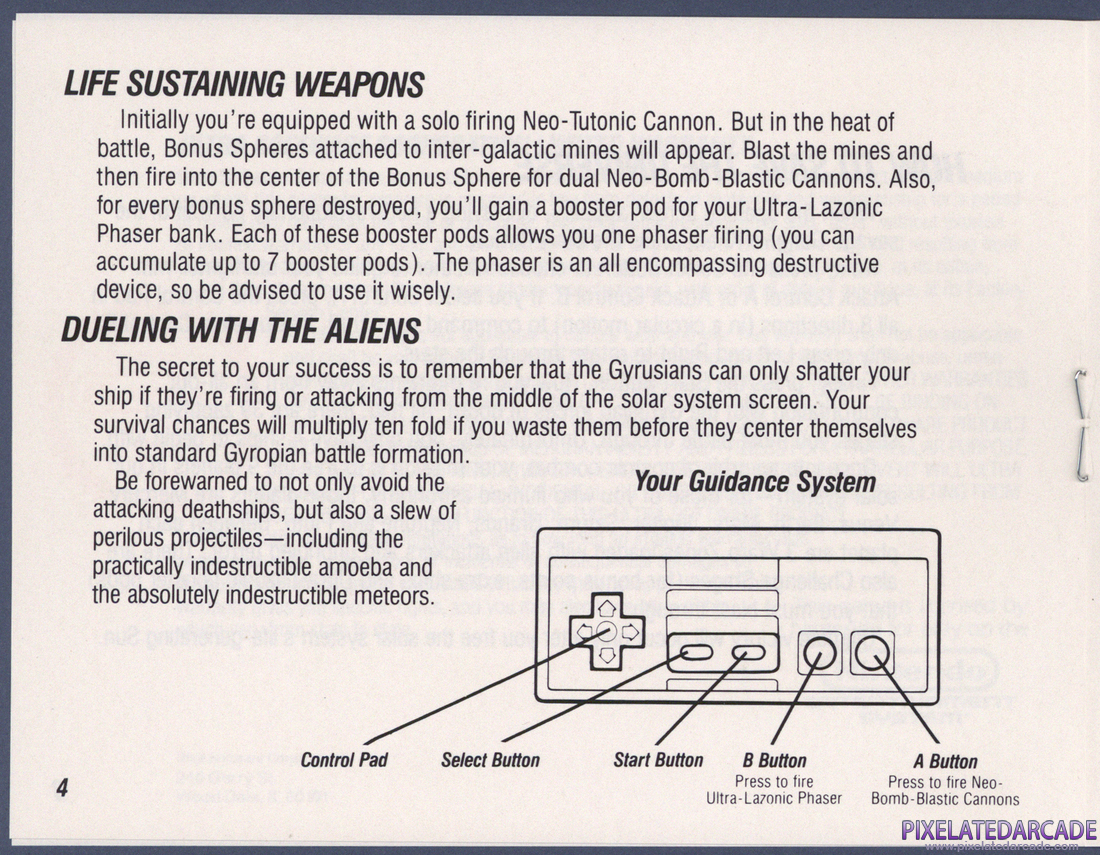 Gyruss: Instruction Manual - Page 4
