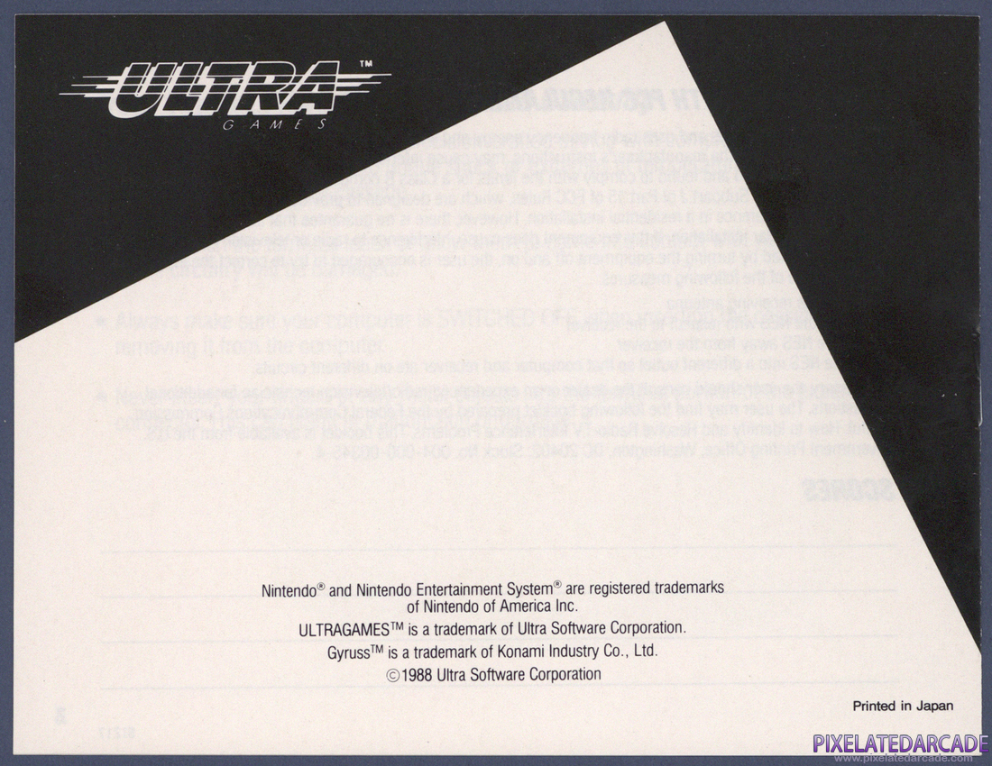 Gyruss: Instruction Manual - Page 8