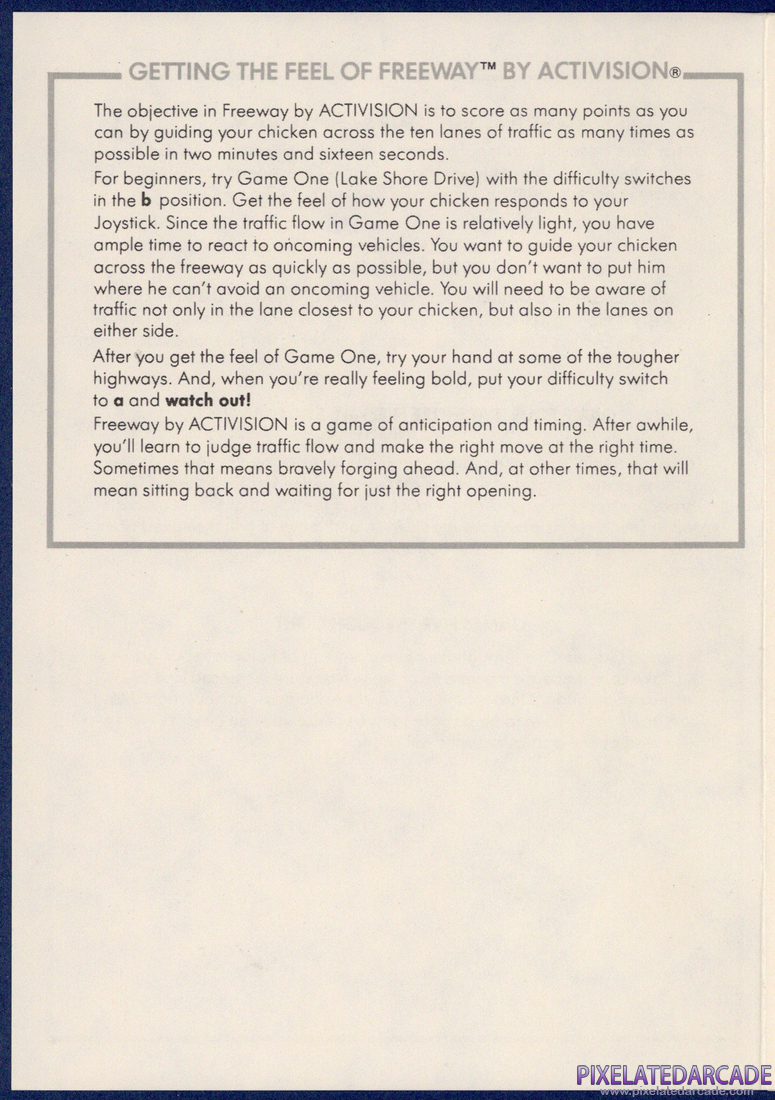 Freeway: Instruction Manual - Page 5