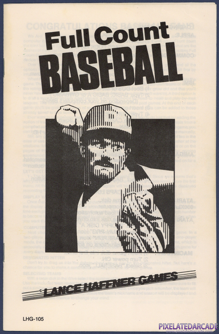 Full Count Baseball: Instruction Manual - Page 1