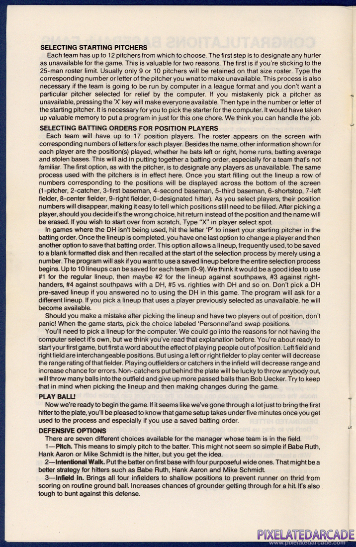 Full Count Baseball: Instruction Manual - Page 4