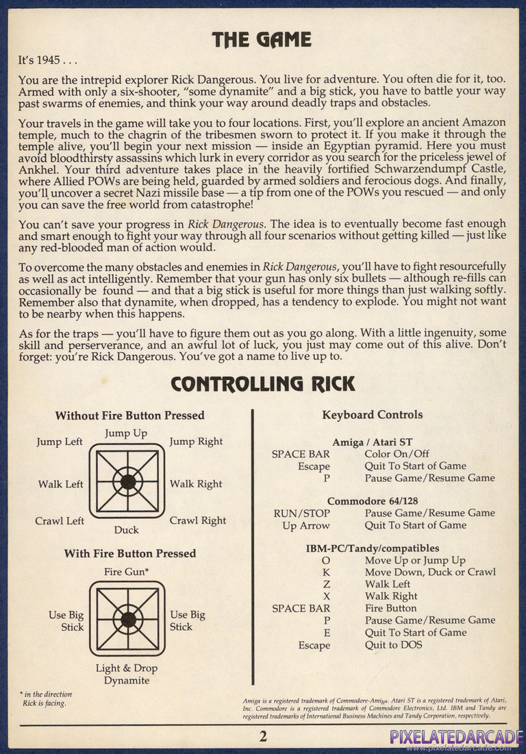 Rick Dangerous: Instructions - Page 2