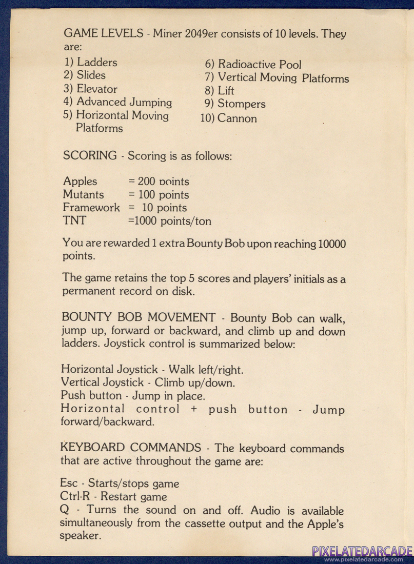Miner 2049er: Instruction Manual - Page 2