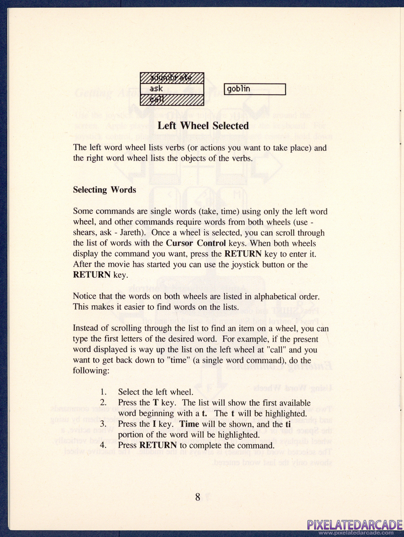 Labyrinth: The Computer Game: Instruction Manual - Page 8