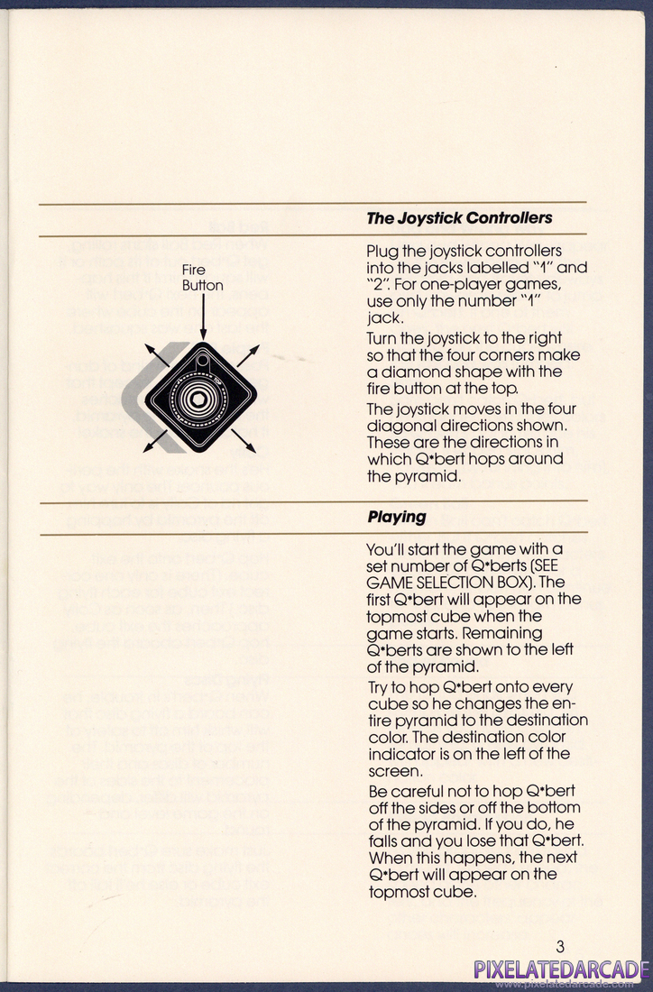 Q*bert: Instruction Manual - Page 3