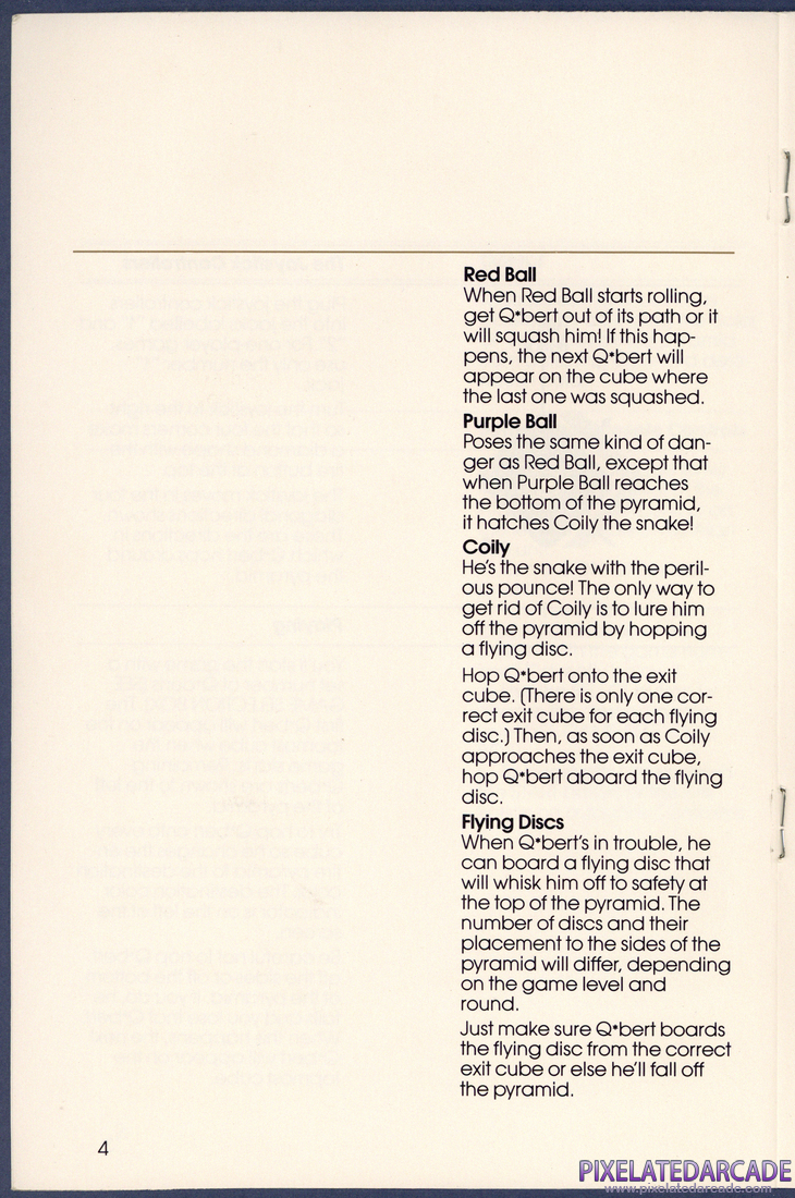 Q*bert: Instruction Manual - Page 4