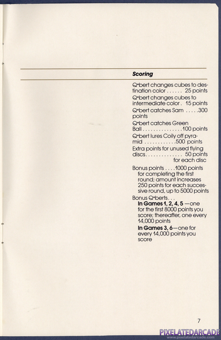 Q*bert: Instruction Manual - Page 7