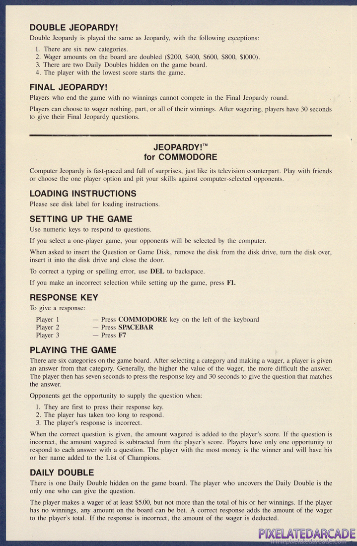 Jeopardy! New Sports Edition: Instruction Manual - Page 2