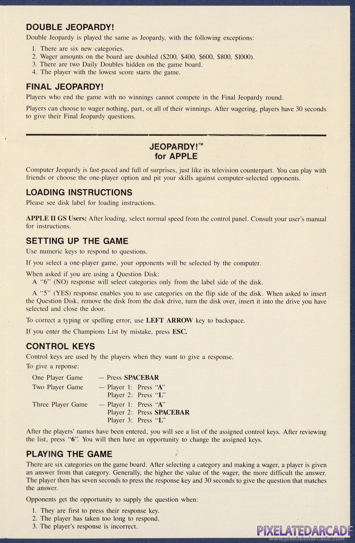 Jeopardy! New Sports Edition: Instruction Manual - Page 3
