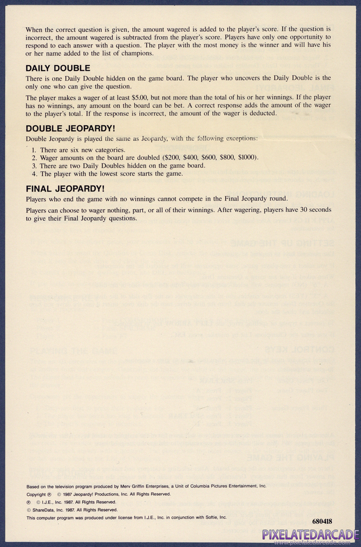 Jeopardy! New Sports Edition: Instruction Manual - Page 4