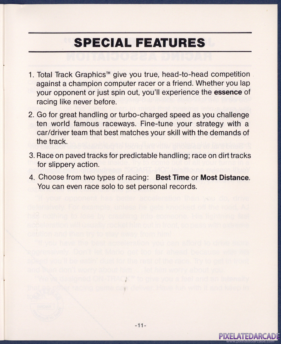 On-Track Computer Model Car Racing: Instruction Manual - Page 11