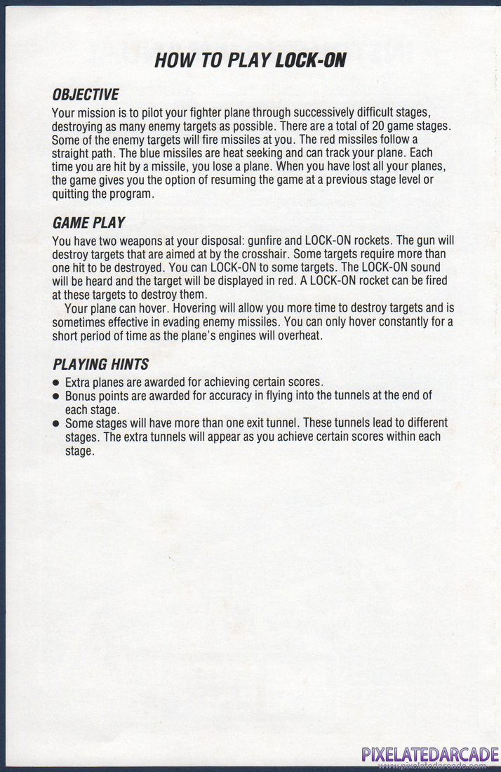 Lock-On: Instruction Manual - Page 2