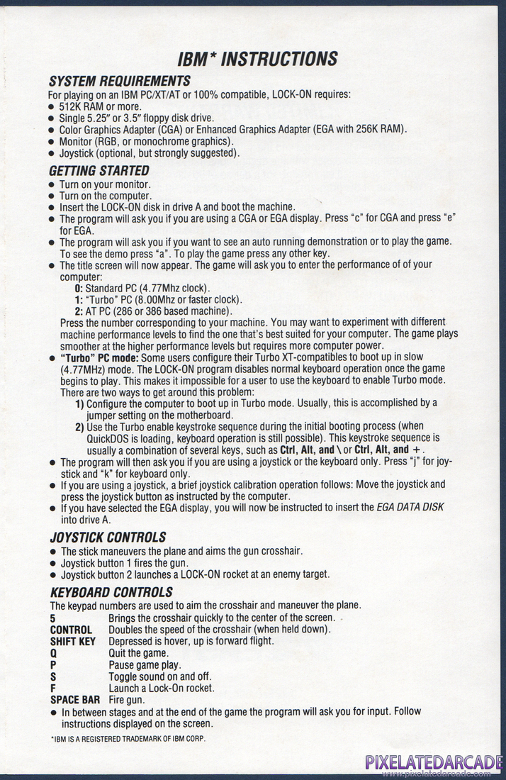 Lock-On: Instruction Manual - Page 3
